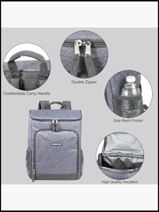 Insulated Cooler Backpack Leak Proof Travel Bag for Camping Beach Groceries main image 7